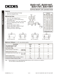 Datasheet BAV170T manufacturer Diodes